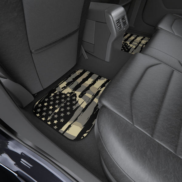 Distressed US Flag Camouflage Car Mats (Set of 4)