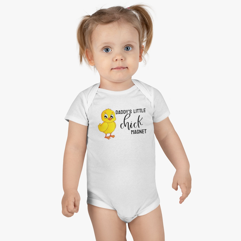 Daddy's Little Chick Magnet // Organic Baby Bodysuit