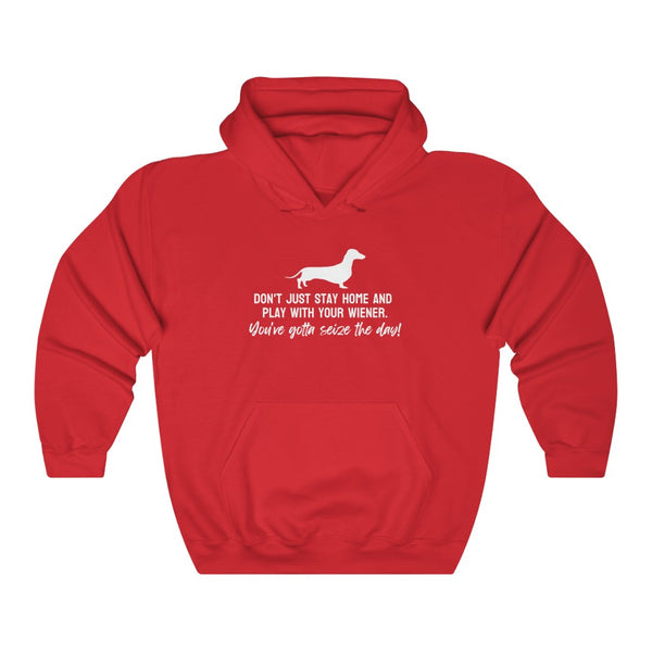 Don't just stay home and play with your wiener. You've gotta seize the day! Hoodie