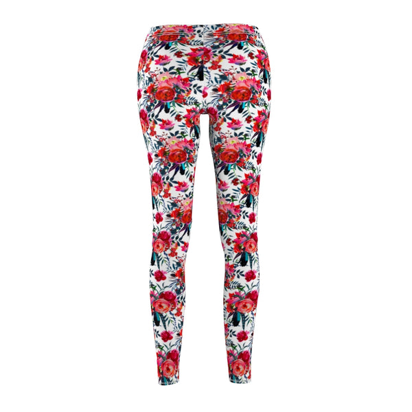 Cranberry and Navy Floral Leggings