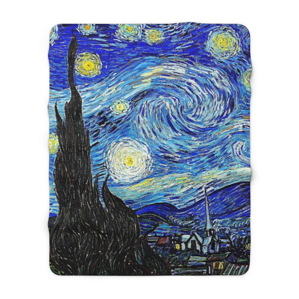 Vincent Van Gogh Starry Night Sherpa Fleece Blanket