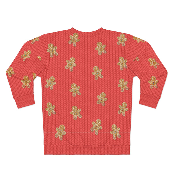 Baking Spirits Bright Faux Knit Sweater // Gingerbread Man