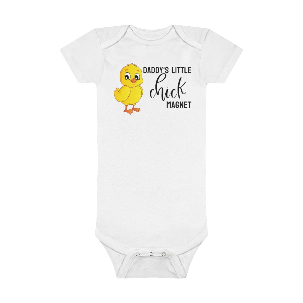 Daddy's Little Chick Magnet // Organic Baby Bodysuit