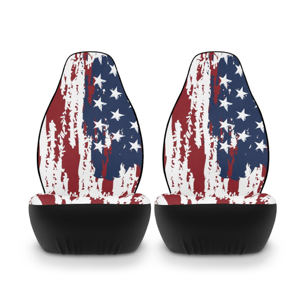 Distressed US Flag Car Seat Covers