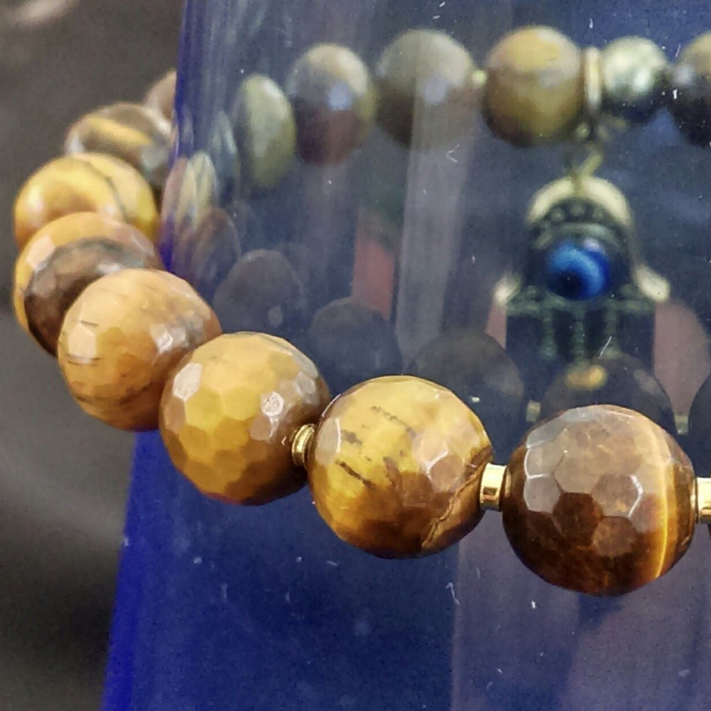 Tiger's Eye Faceted Stretch Bracelet // Gemstone Bracelet
