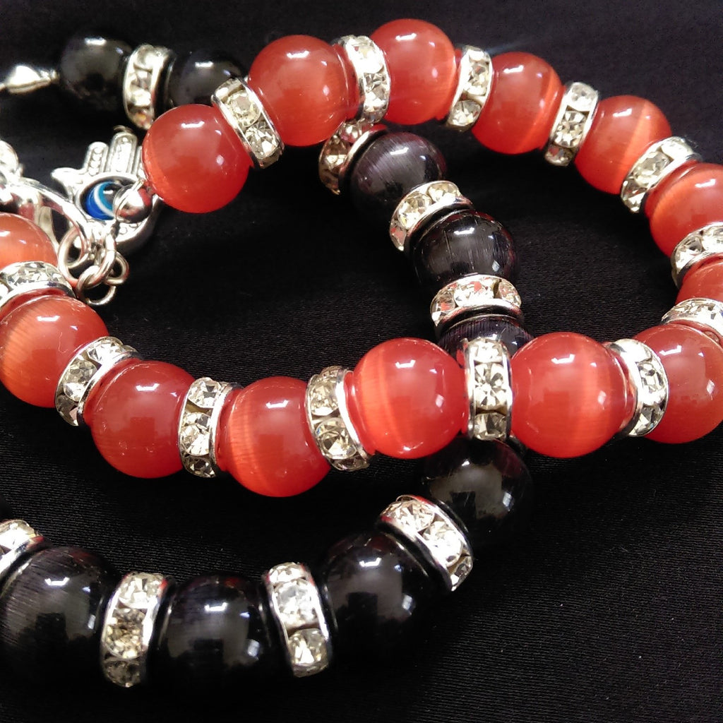 Cat's Eye Bracelet // Glass Beaded Bracelet