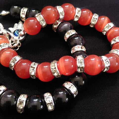 Cat's Eye Bracelet // Glass Beaded Bracelet