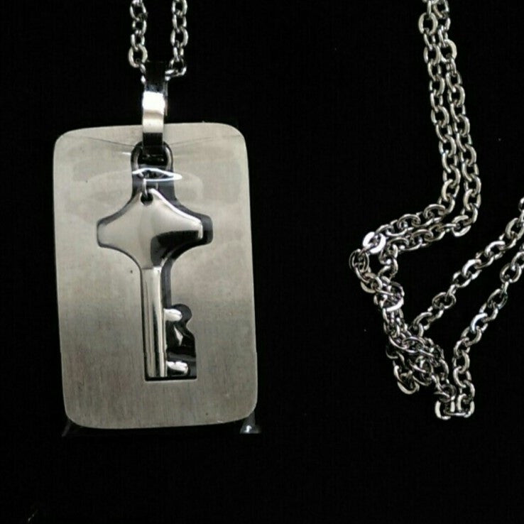 Heart Bracelet with Key Necklace // Couple's Bracelet & Necklace Set