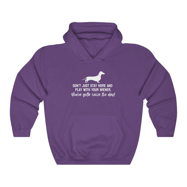 Don't just stay home and play with your wiener. You've gotta seize the day! Hoodie