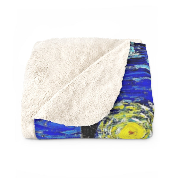 Vincent Van Gogh Starry Night Sherpa Fleece Blanket