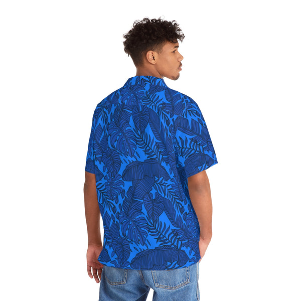 Blue Tropical Leaves Hawaiian Shirt