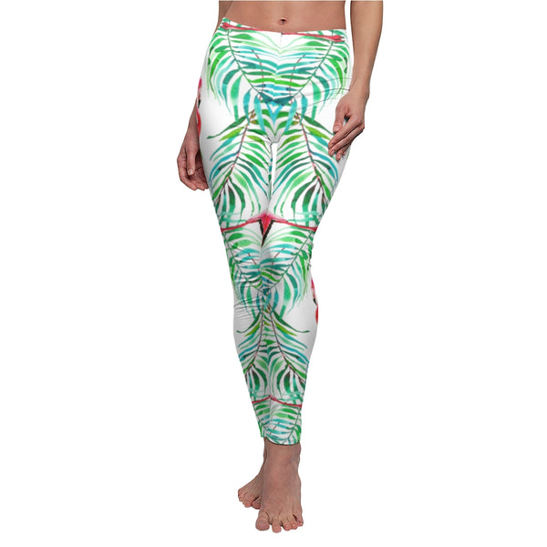 Flamingos and Tropical Leaves Leggings