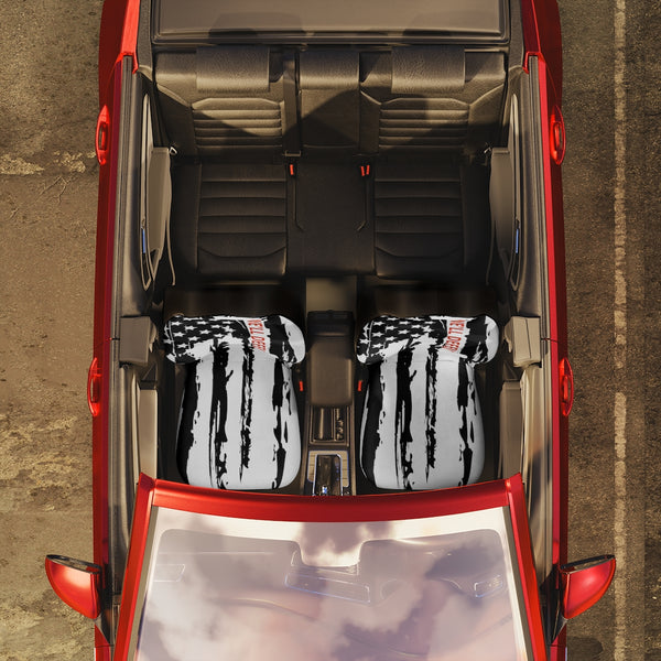 This We'll Defend Distressed US Flag Car Seat Covers