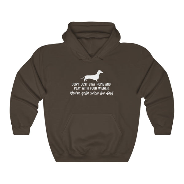 Don't just stay home and play with your wiener. You've gotta seize the day! Hoodie