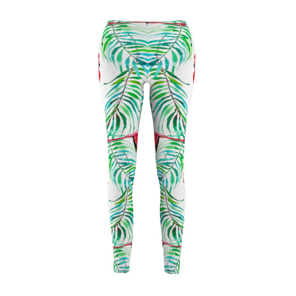 Flamingos and Tropical Leaves Leggings