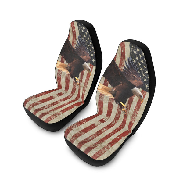 Distressed US Flag with Eagle Car Seat Covers