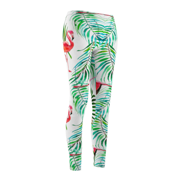 Flamingos and Tropical Leaves Leggings