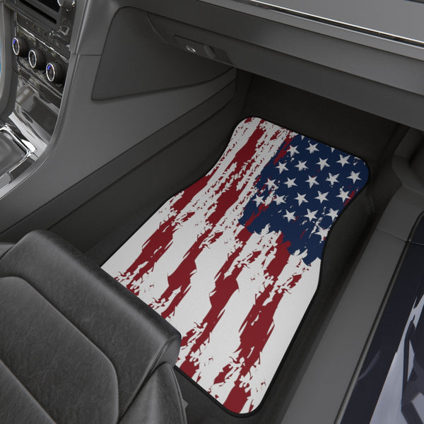 Distressed US Flag Car Mats (Set of 4)