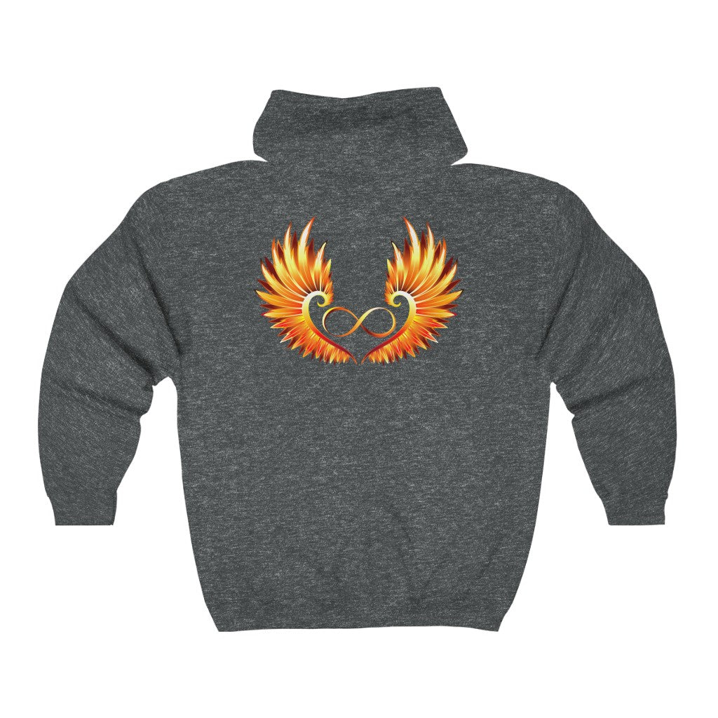 Love (with Phoenix Wings) Zip Hoodie