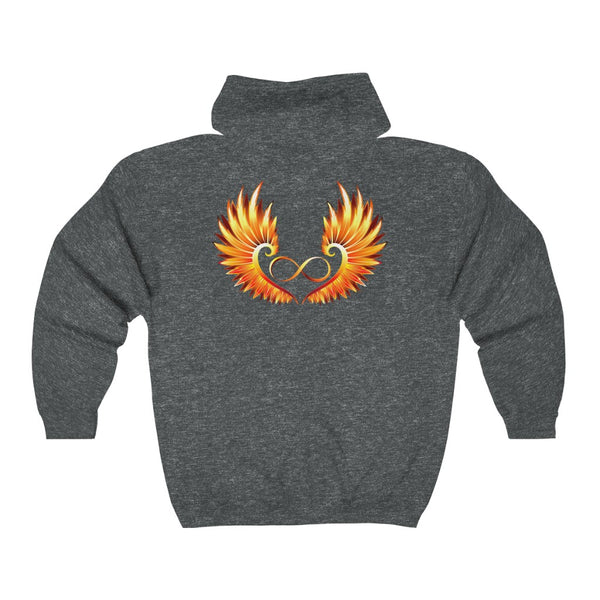 Love (with Phoenix Wings) Zip Hoodie