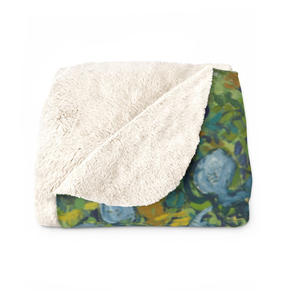 Vincent Van Gogh Irises Sherpa Fleece Blanket