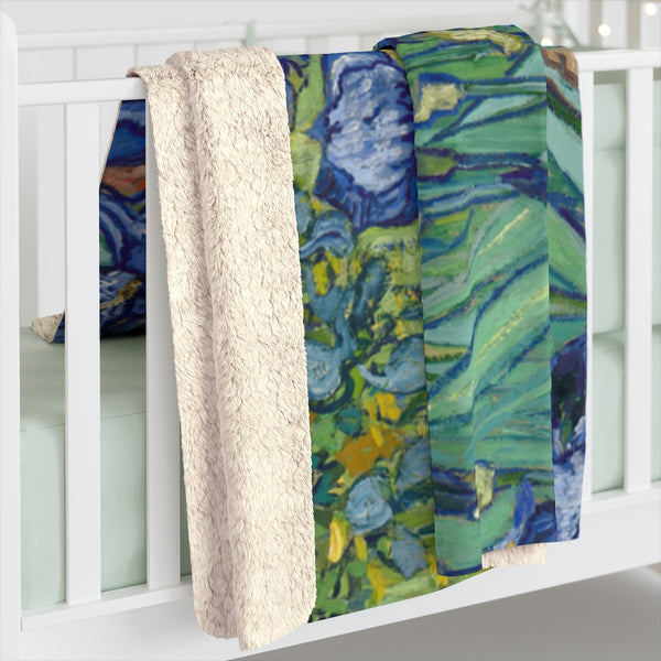 Vincent Van Gogh Irises Sherpa Fleece Blanket