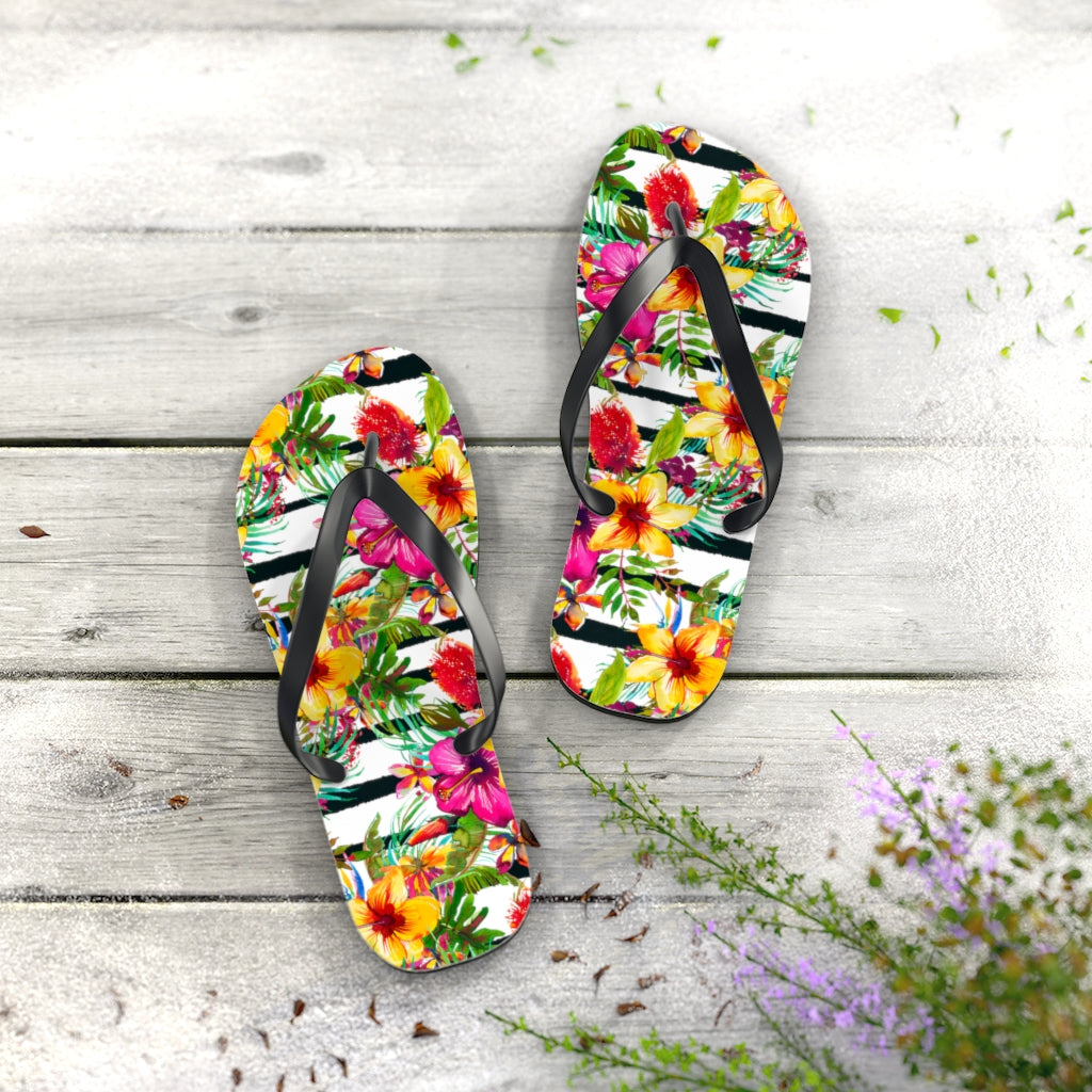 Tropical Flowers Flip Flops