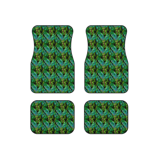 Tropical Leaves Car Mats (Set of 4)