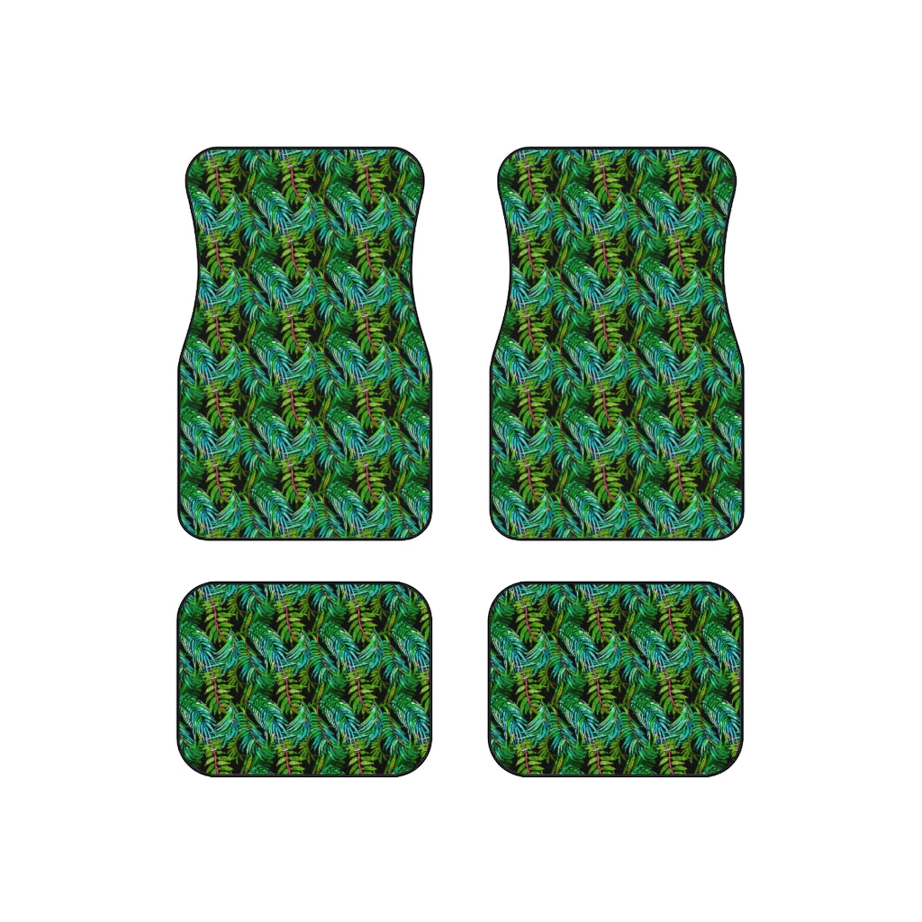 Tropical Leaves Car Mats (Set of 4)