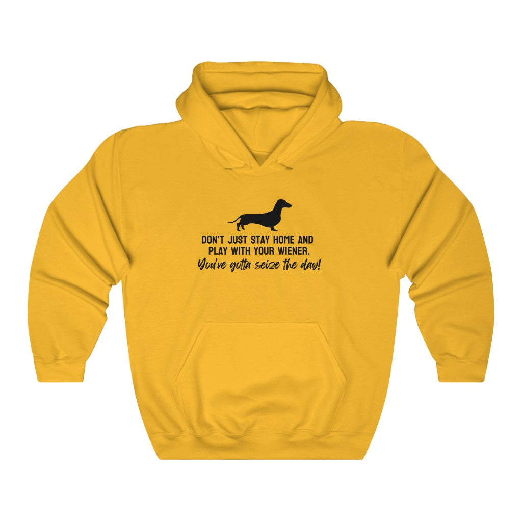 Don't just stay home and play with your wiener. You've gotta seize the day! Hoodie