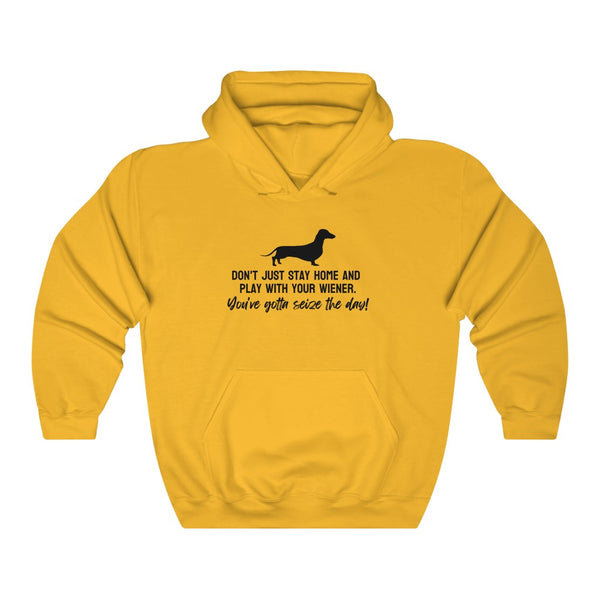 Don't just stay home and play with your wiener. You've gotta seize the day! Hoodie
