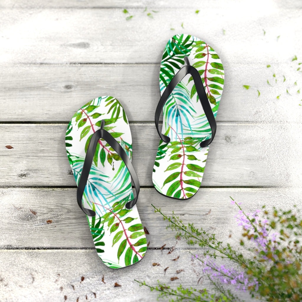 Tropical Leaves Flip Flops