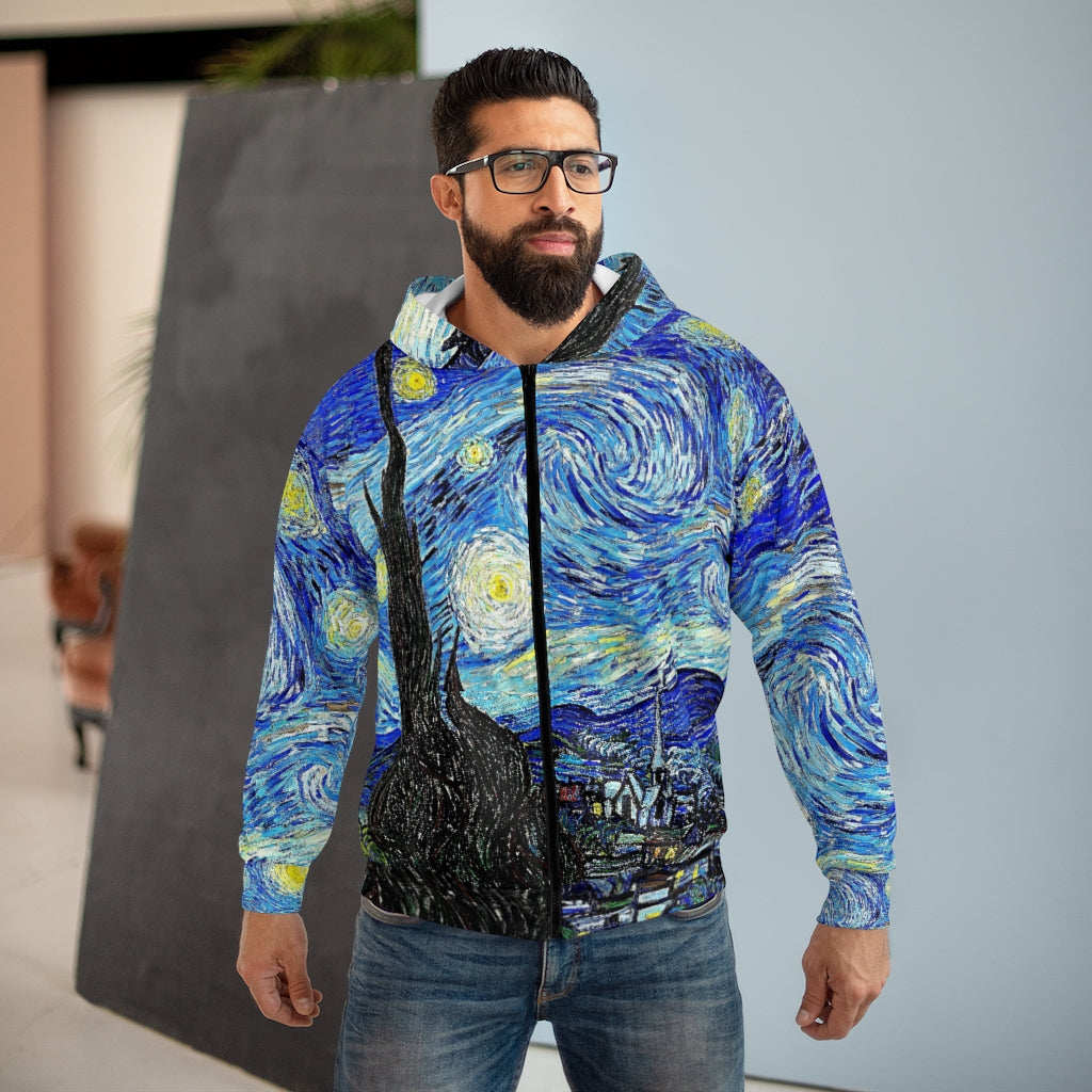 Starry Night Zip AOP Hoodie