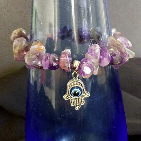 Amethyst Stretch Bracelet // Gemstone Bracelet
