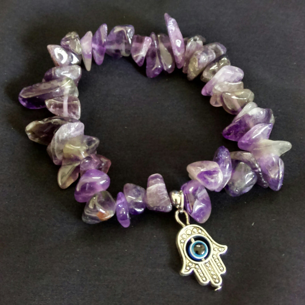 Amethyst Stretch Bracelet // Gemstone Bracelet