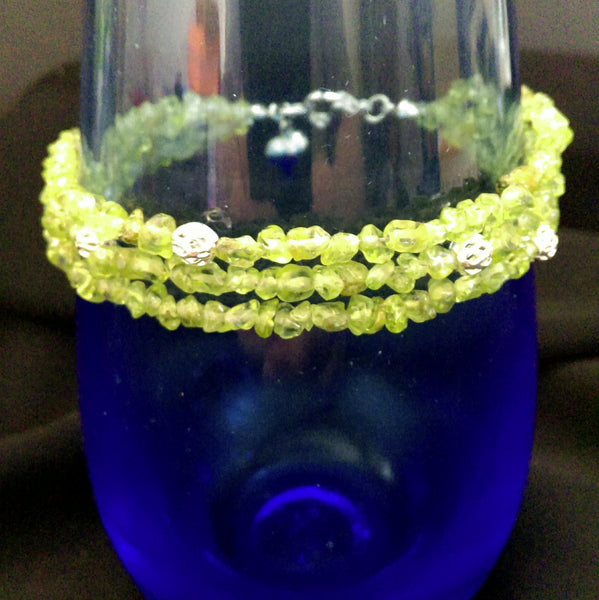 Peridot Multi-Strand Bracelet // Gemstone Bracelet
