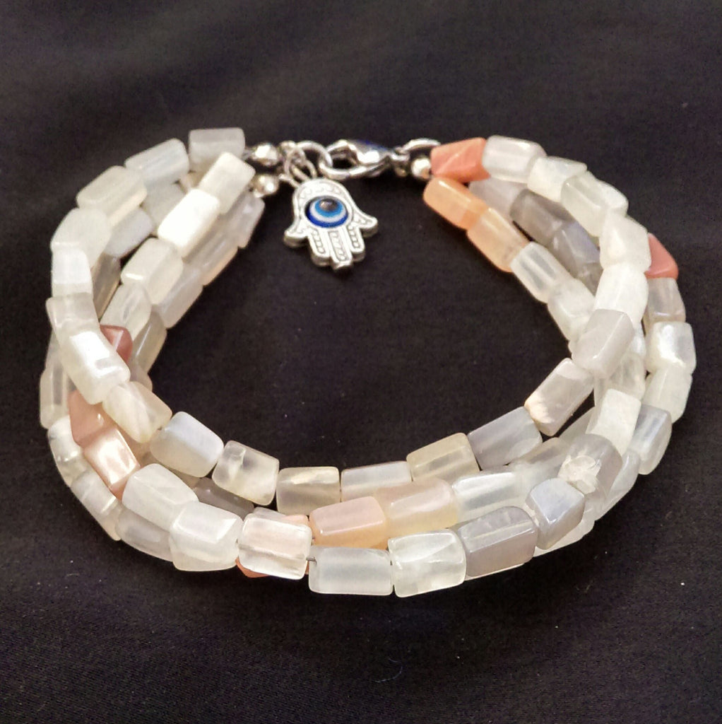 Multi-Moonstone Bracelet // Gemstone Bracelet