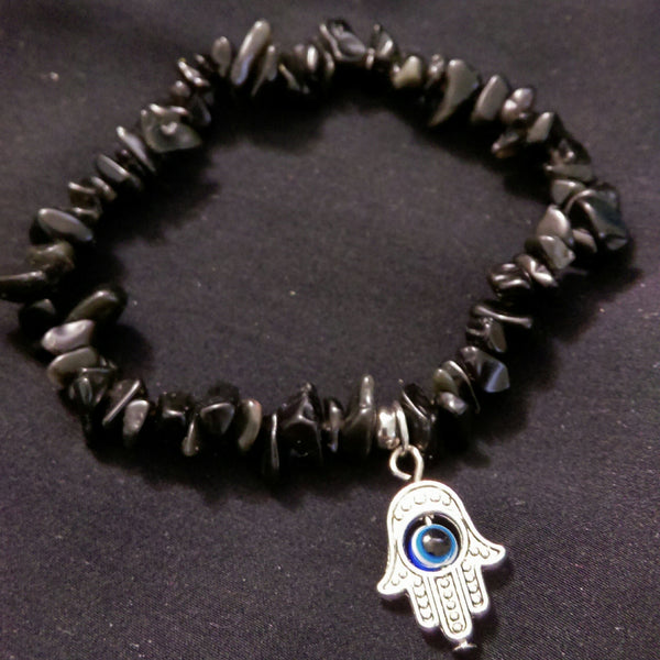 Sheen Obsidian Stretchy Bracelet // Gemstone Bracelet