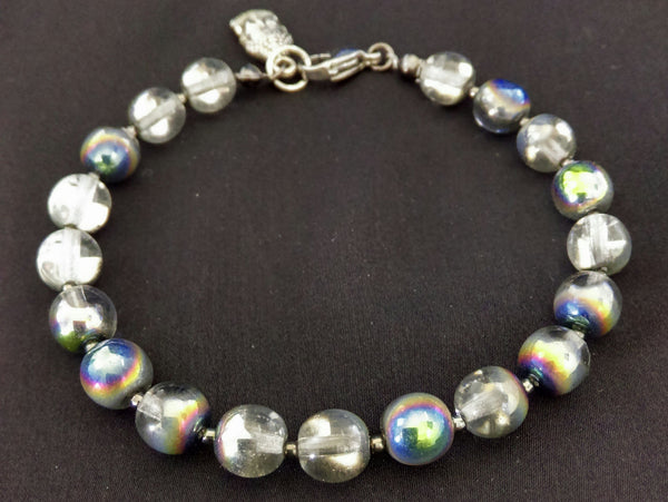 Clear Vitrail Bracelet // Glass Beaded Bracelet
