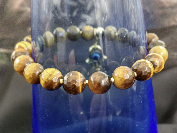 Tiger's Eye Faceted Stretch Bracelet // Gemstone Bracelet