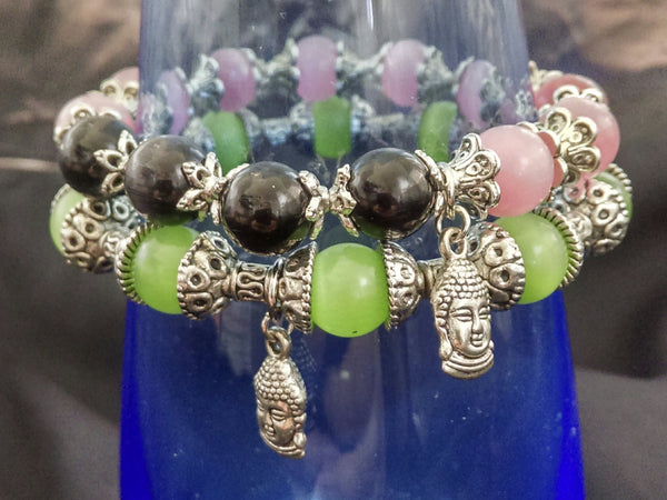 Watermelon Bracelet Set // Glass Beaded Bracelet