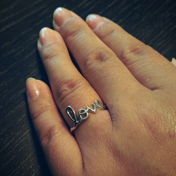 Love Ring // Stainless Steel Ring // Stackable Ring