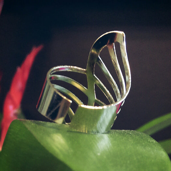 Hollow Statement Ring // Silver Tone Ring