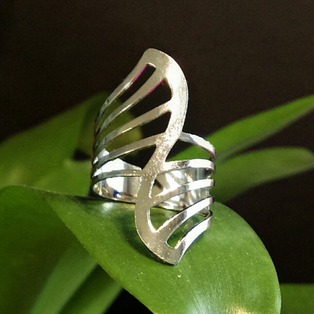 Hollow Statement Ring // Silver Tone Ring