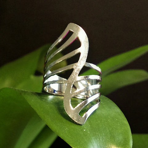 Hollow Statement Ring // Silver Tone Ring