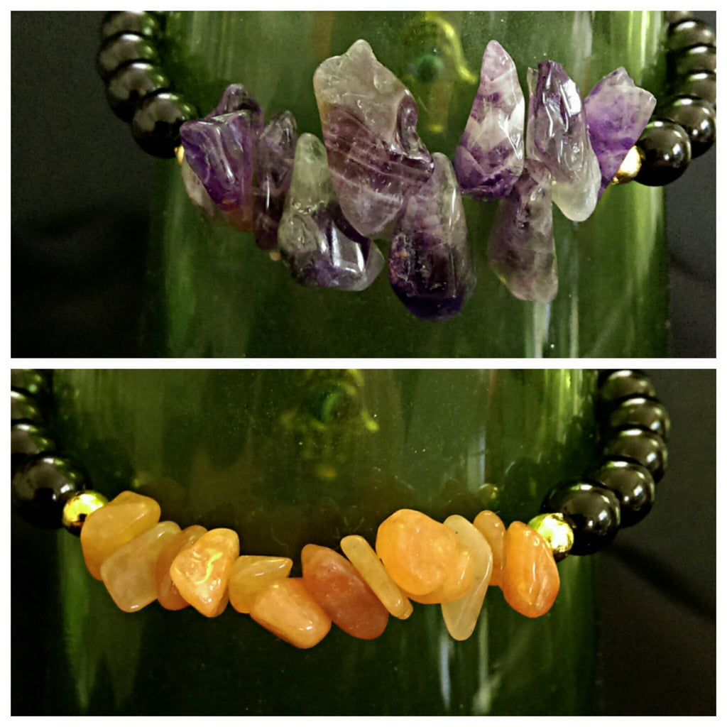 Natural Stone Stretch Bracelet // Gemstone Bracelet