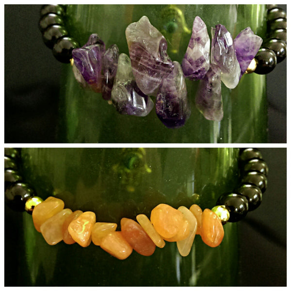Natural Stone Stretch Bracelet // Gemstone Bracelet