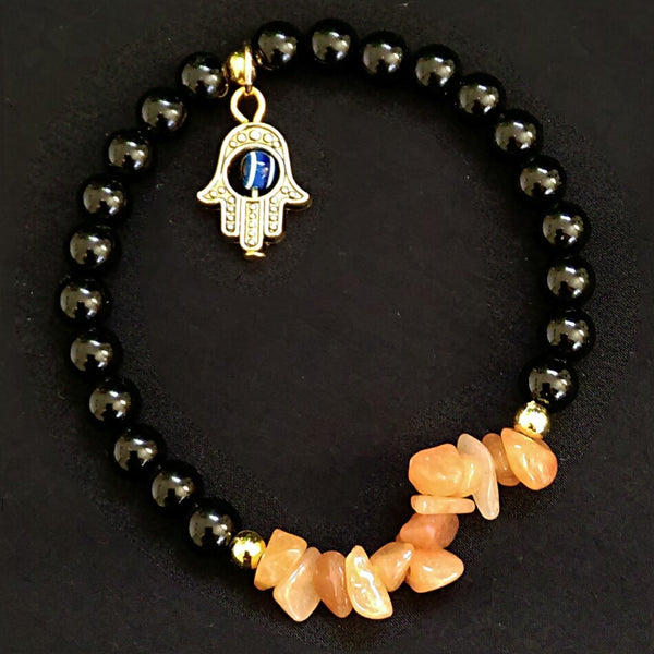 Natural Stone Stretch Bracelet // Gemstone Bracelet