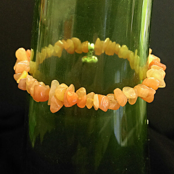 Red Aventurine Stretch Bracelet // Gemstone Bracelet