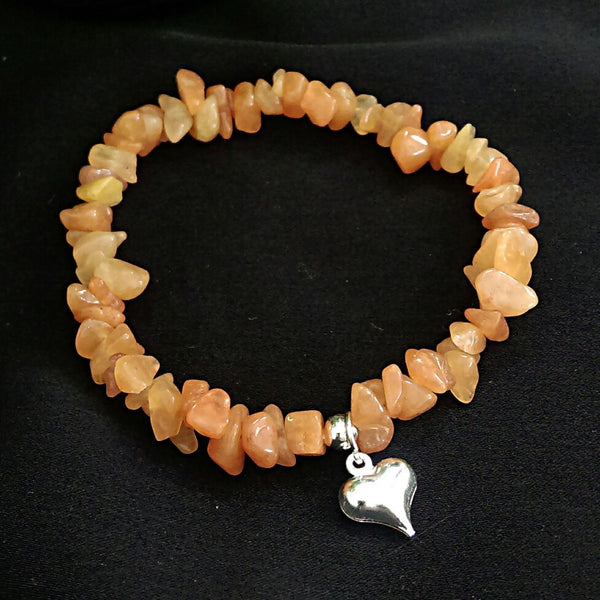 Red Aventurine Stretch Bracelet // Gemstone Bracelet